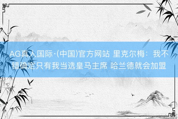 AG真人国际·(中国)官方网站 里克尔梅:我不错确定只有我当选皇马主席 哈兰德就会加盟