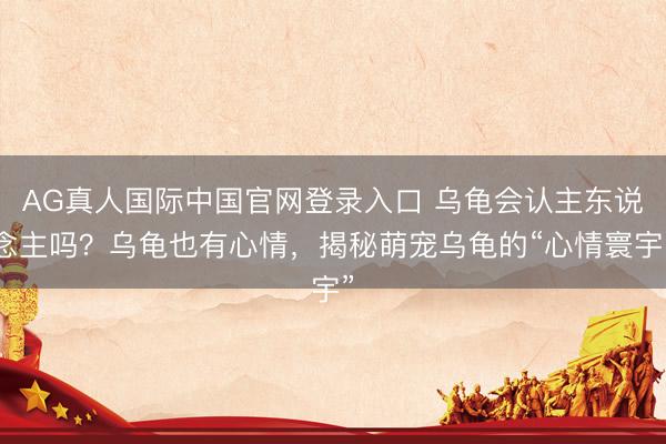 AG真人国际中国官网登录入口 乌龟会认主东说念主吗？乌龟也有心情，揭秘萌宠乌龟的“心情寰宇”