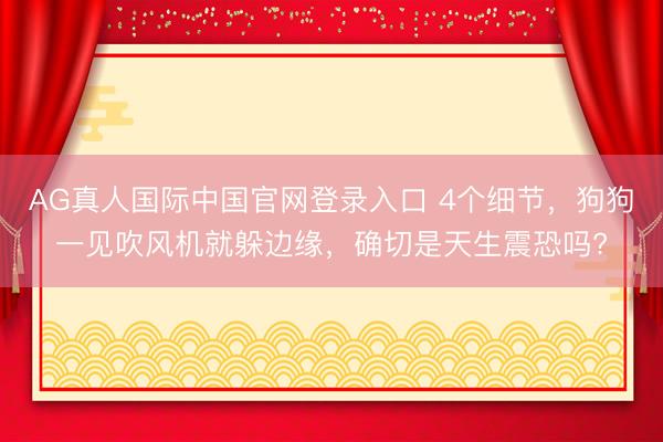 AG真人国际中国官网登录入口 4个细节,狗狗一见吹风机就躲边缘,确切是天生震恐吗?