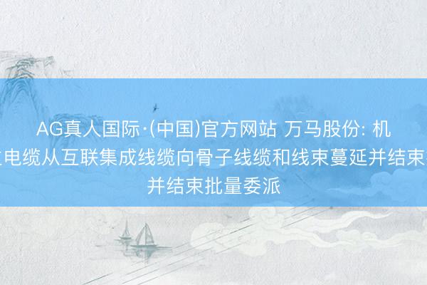 AG真人国际·(中国)官方网站 万马股份: 机器东谈主电缆从互联集成线缆向骨子线缆和线束蔓延并结束批量委派