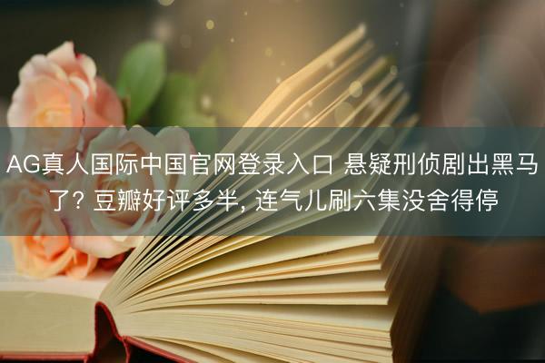 AG真人国际中国官网登录入口 悬疑刑侦剧出黑马了? 豆瓣好评多半， 连气儿刷六集没舍得停