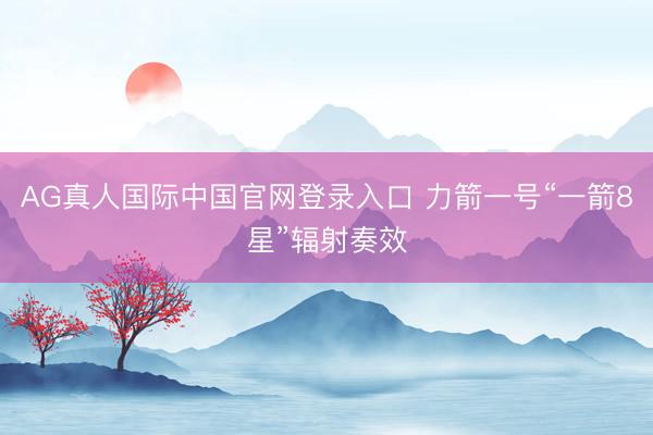 AG真人国际中国官网登录入口 力箭一号“一箭8星”辐射奏效